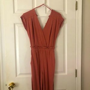 Salmon colored Capri/Cropped Jumpsuit